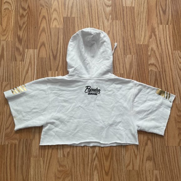 NEW POPULAR DEMAND ZUMIEZ GOLD CROPPED HOODIE SZ S - Picture 6 of 7